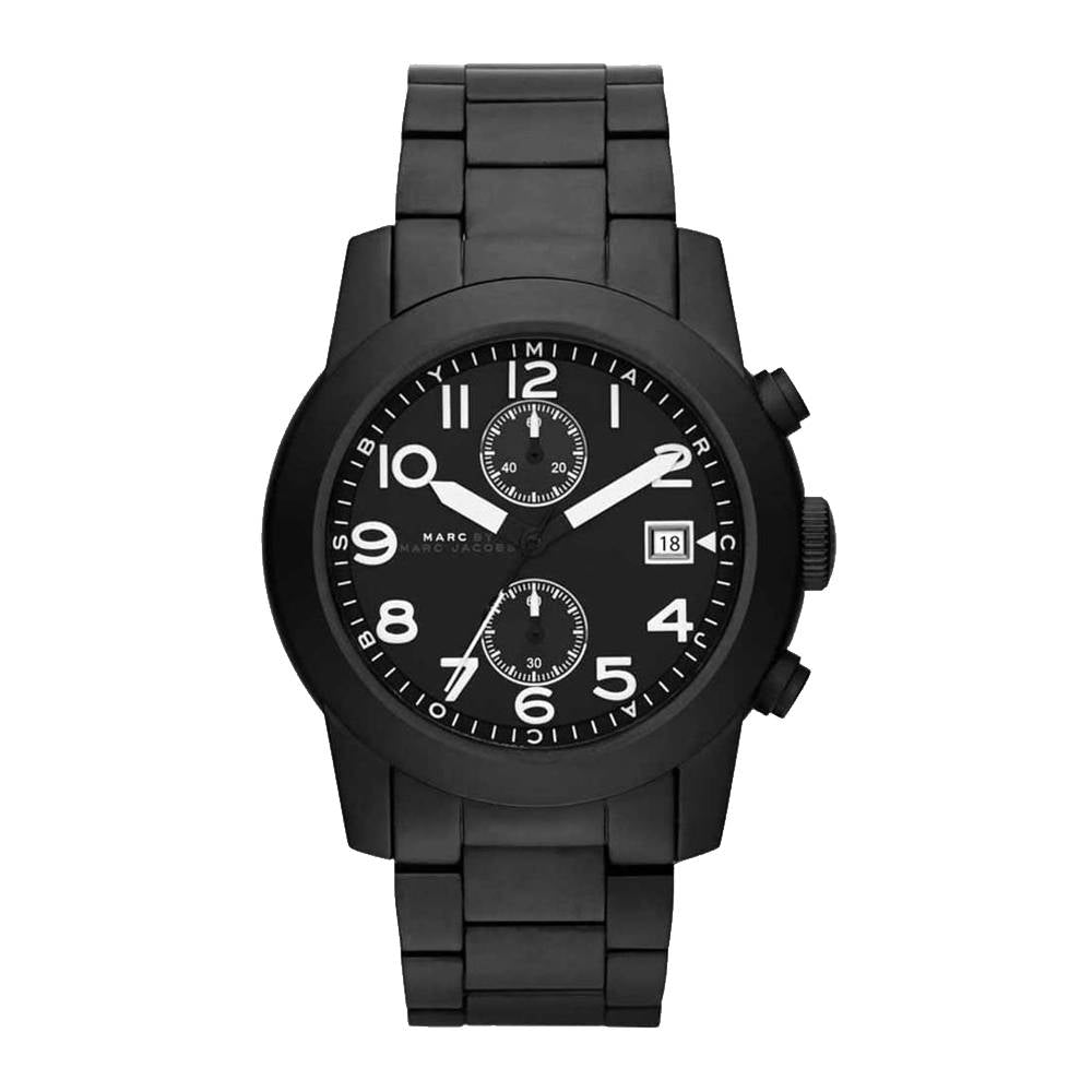 Marc Jacobs Larry Chronograph Black Dial Black Steel Strap Watch for Men - MBM5052 Buy Now By Marc Jacobs