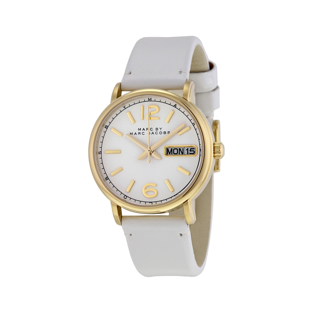 Marc Jacobs Fergus White Dial White Leather Strap Watch for Women - MBM8653 Buy Now By Marc Jacobs