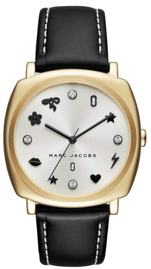 Marc Jacobs Mandy White Dial Black Leather Strap Watch for Women - MJ1564 Buy Now By Marc Jacobs