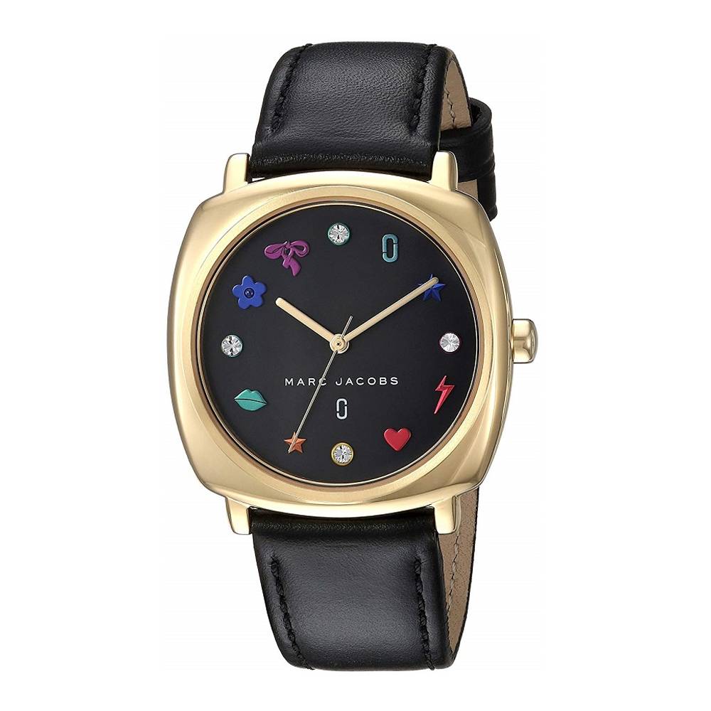 Marc Jacobs Mandy Black Dial Black Leather Strap Watch for Women - MJ1597 Buy Now By Marc Jacobs