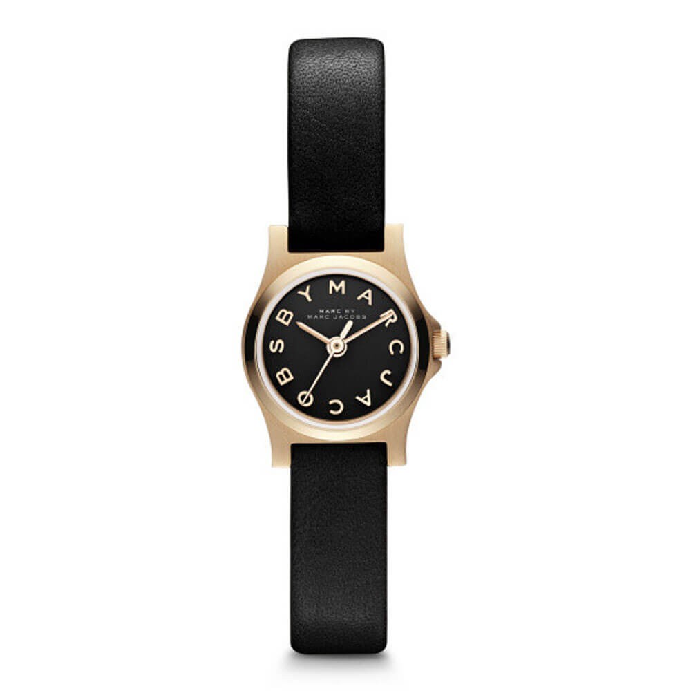 Marc Jacobs Henry Dinky Black Dial Black Leather Strap Watch for Women - MBM1240 Buy Now By Marc Jacobs