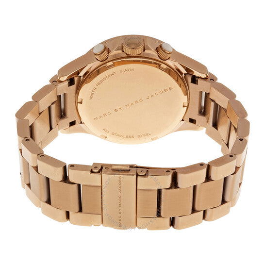 Marc Jacobs Rock Chronograph Rose Gold Dial Rose Gold Steel Strap Watch for Women - MBM3156 Buy Now By Marc Jacobs