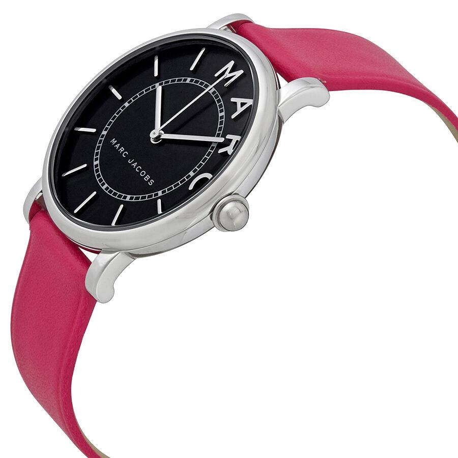 Marc Jacobs Roxy Black Dial Pink Leather Strap Watch for Women - MJ1540 Buy Now By Marc Jacobs