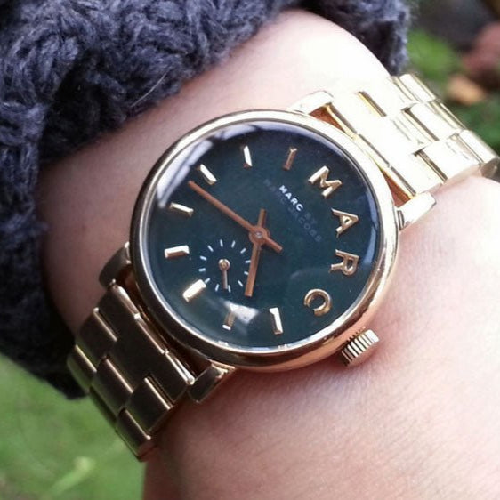 Marc Jacobs Baker Green Dial Gold Steel Strap Watch for Women - MBM3249 Buy Now By Marc Jacobs