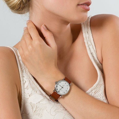 Marc Jacobs Baker White Dial Brown Leather Strap Watch for Women - MBM1265 Buy Now By Marc Jacobs