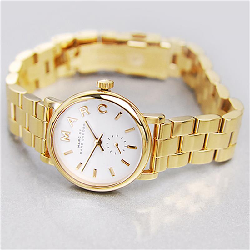 Marc Jacobs Baker White Dial Gold Steel Strap Watch for Women - MBM3247 Buy Now By Marc Jacobs