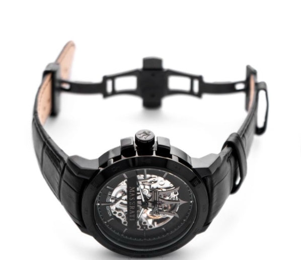 Maserati Potenza Automatic Black Dial Black Leather Strap Stainless Steel Watch For Men - R8821119006 Buy Now By Maserati