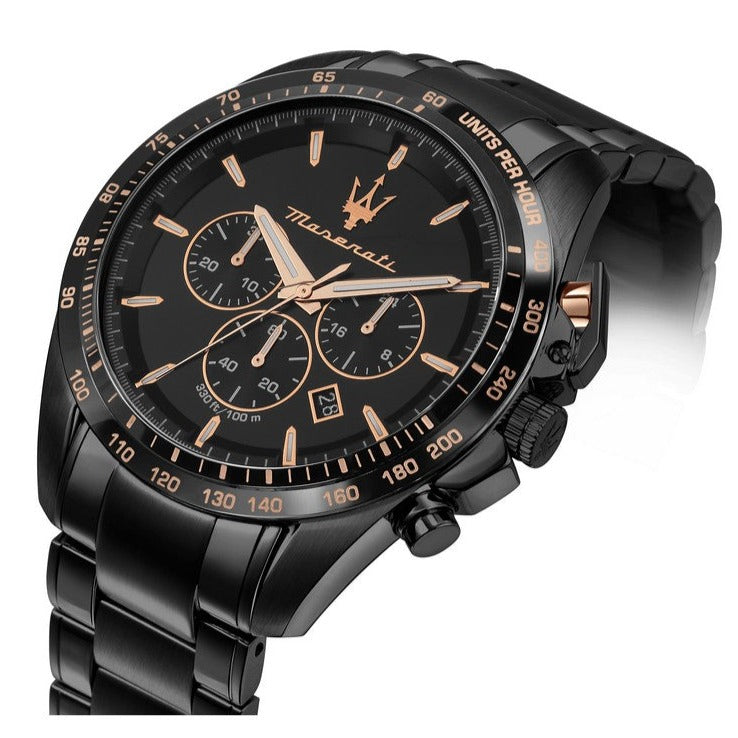 Maserati Traguardo Chronograph Black Dial Black Steel Strap Watch For Men - R8873612048 Buy Now By Maserati