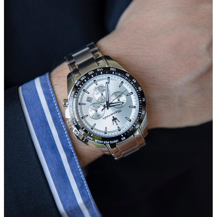 Maserati Traguardo Chronograph Silver Dial Silver Steel Strap Watch For Men - R8873612049 Buy Now By Maserati