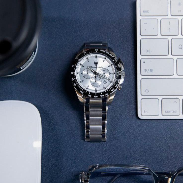 Maserati Traguardo Chronograph Silver Dial Silver Steel Strap Watch For Men - R8873612049 Buy Now By Maserati