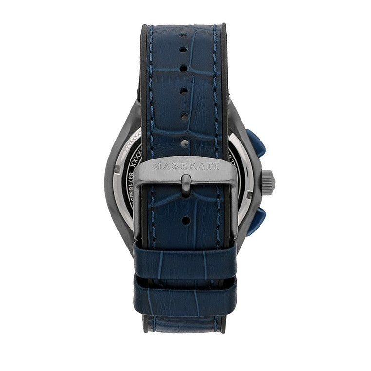 Maserati Triconic Chronograph White Dial Blue Leather Strap Watch For Men - R8871639001 Buy Now By Maserati