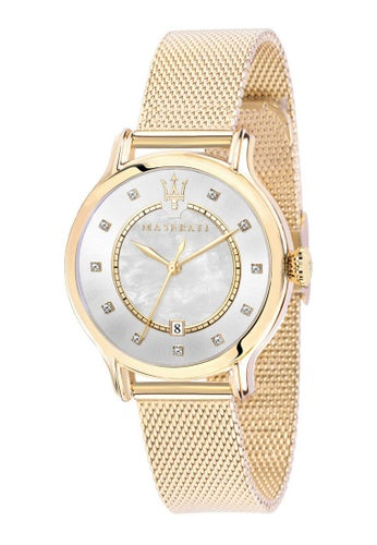 Maserati Epoca Mother of Pearl Dial Yellow Gold Mesh Strap Watch For Women - R8853118502 Buy Now By Maserati