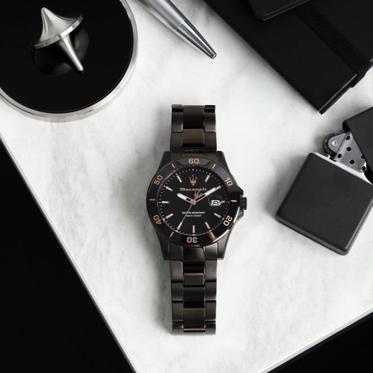 Maserati Competizione Black Dial Black Steel Strap Watch For Men - R8853100035 Buy Now By Maserati