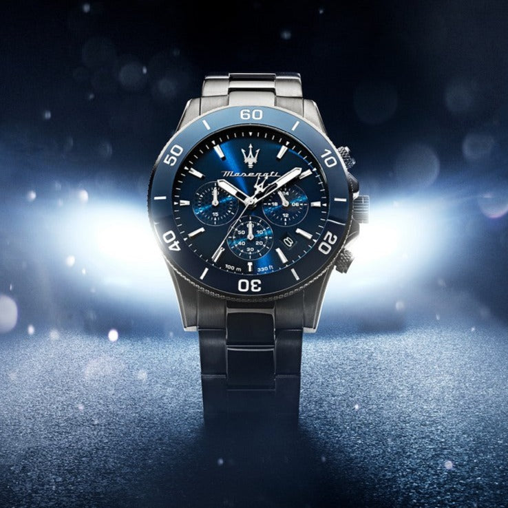 Maserati Competizione Chronograph Blue Dial Black Steel Strap Watch For Men - R8873600005 Buy Now By Maserati