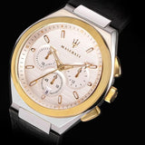 Maserati Triconic Chronograph White Dial Black Leather Strap Watch For Men - R8871639004 Buy Now By Maserati
