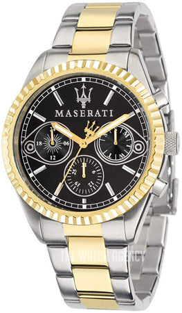 Maserati Competizione Chronograph Black Dial Two Tone Steel Strap Watch For Men - R8853100016 Buy Now By Maserati