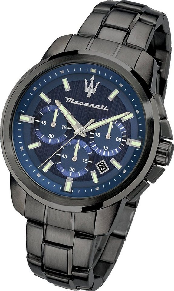 Maserati Successo Chronograph Blue Dial Black Steel Strap Watch For Men - R8873621005 Buy Now By Maserati