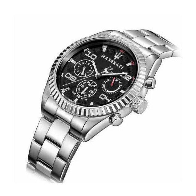 Maserati Competizione Chronograph Black Dial Silver Steel Strap Watch For Men - R8853100012 Buy Now By Maserati