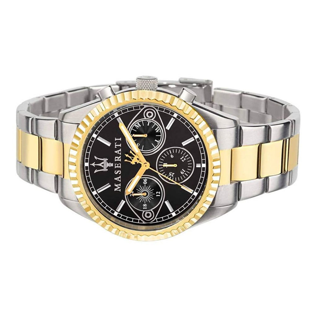 Maserati Competizione Chronograph Black Dial Two Tone Steel Strap Watch For Men - R8853100016 Buy Now By Maserati