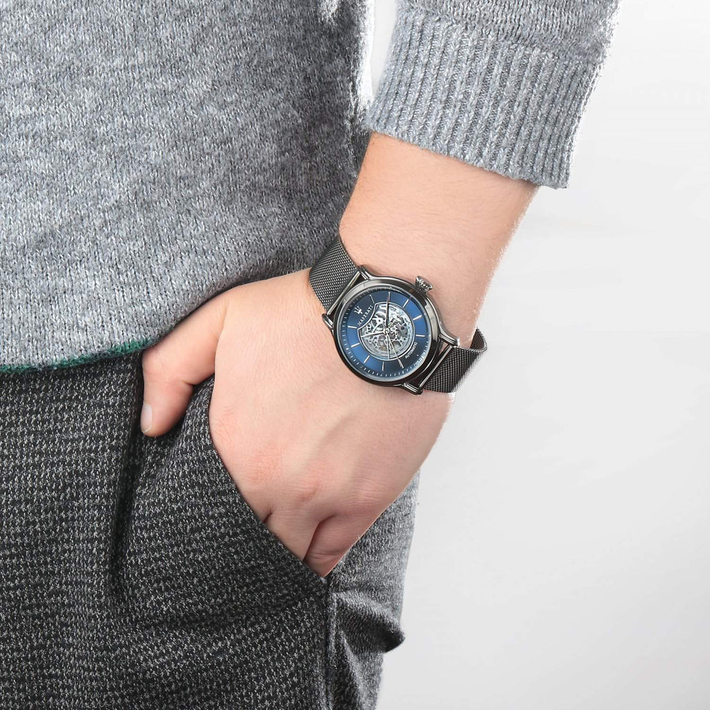 Maserati Epoca Automatic Skeleton Blue Dial Mesh Bracelet Watch For Men - R8823118002 Buy Now By Maserati