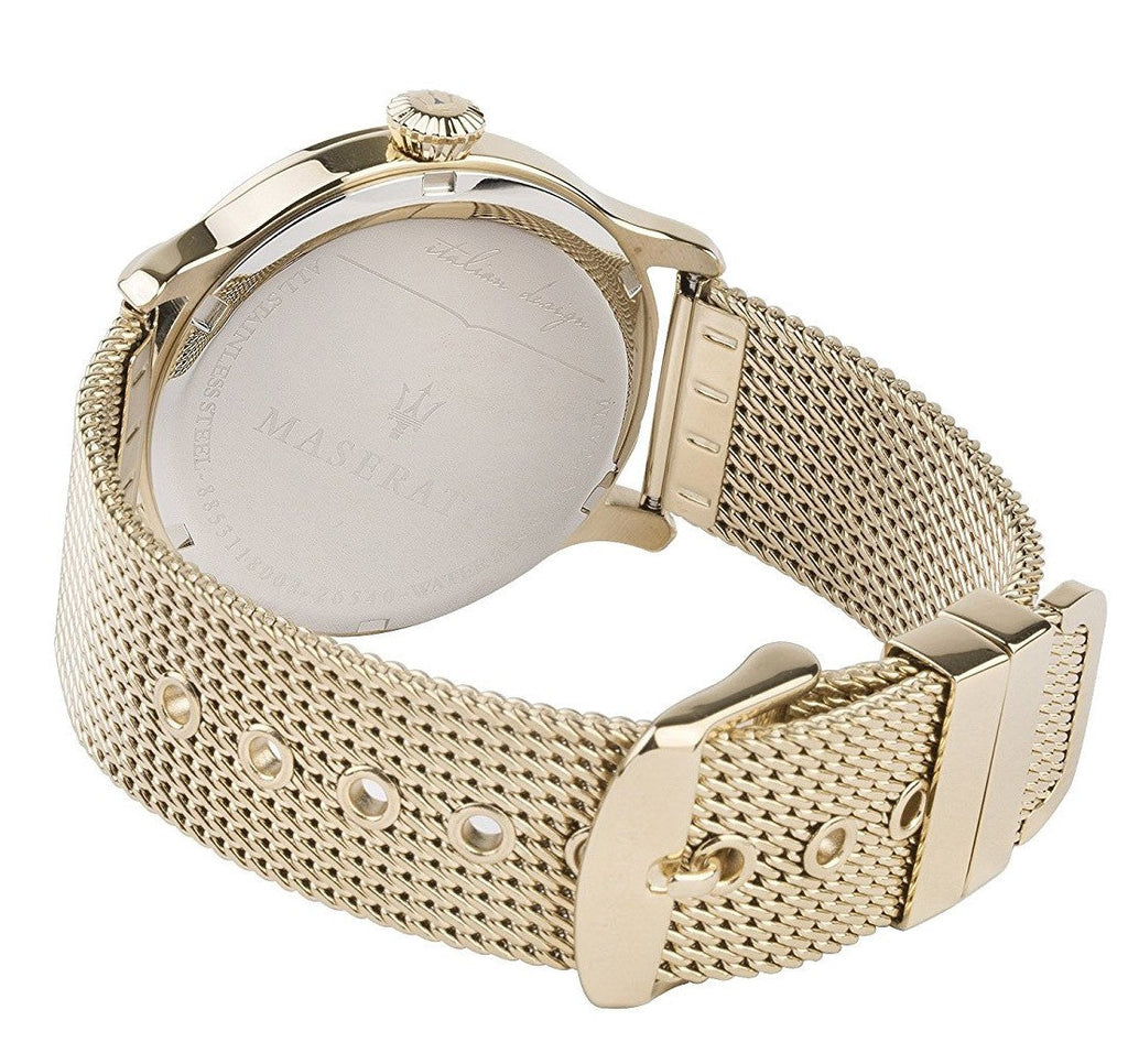 Maserati Epoca Golden Dial Golden Mesh Bracelet Watch For Men - R8853118003 Buy Now By Maserati