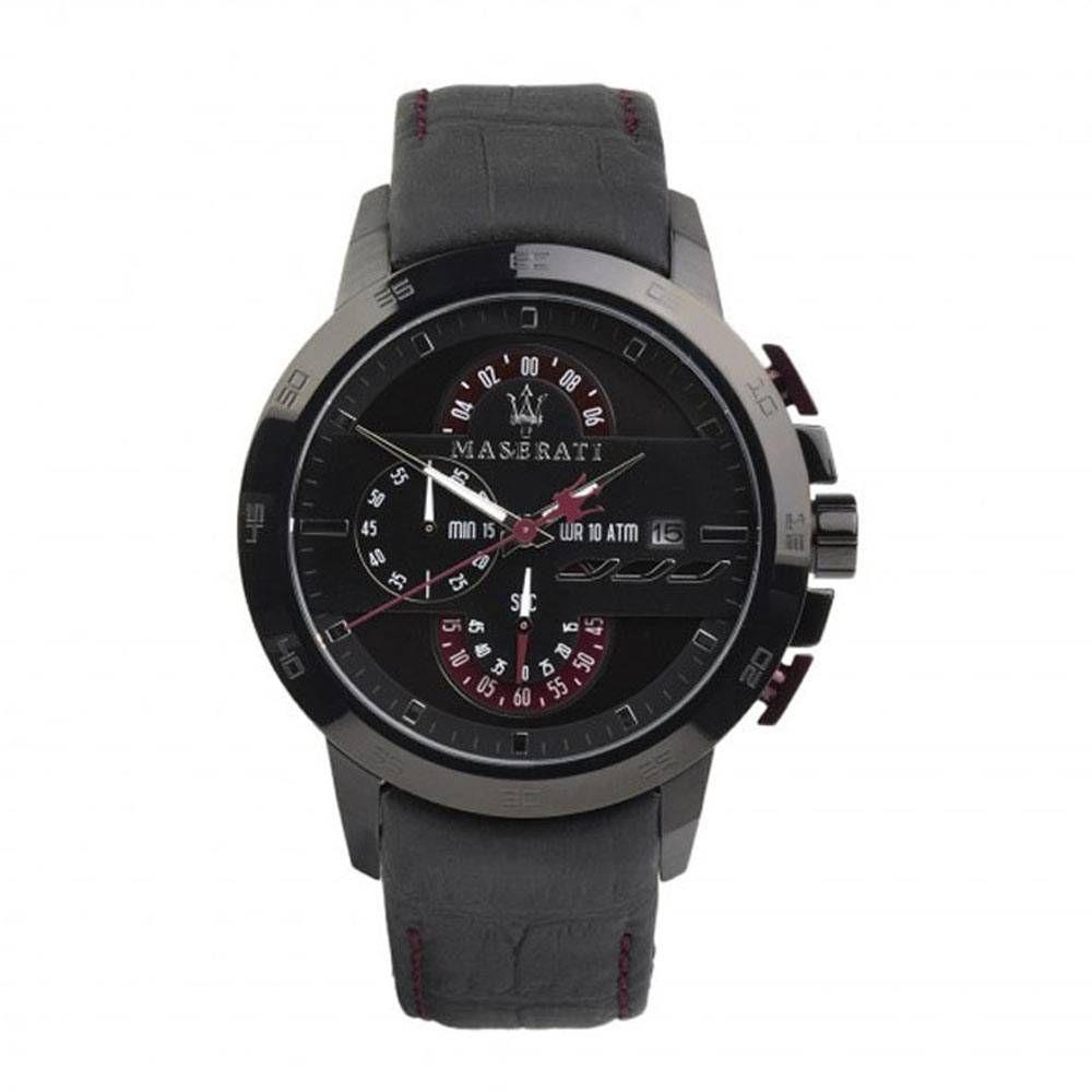Maserati Ingegno Chronograph Black Dial Black Leather Strap Watch For Men - R8871619003 Buy Now By Maserati
