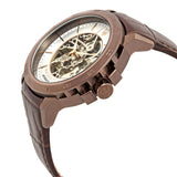 Maserati Ingegno Automatic White Skeleton Dial Brown Leather Strap Watch For Men - R8821119003 Buy Now By Maserati