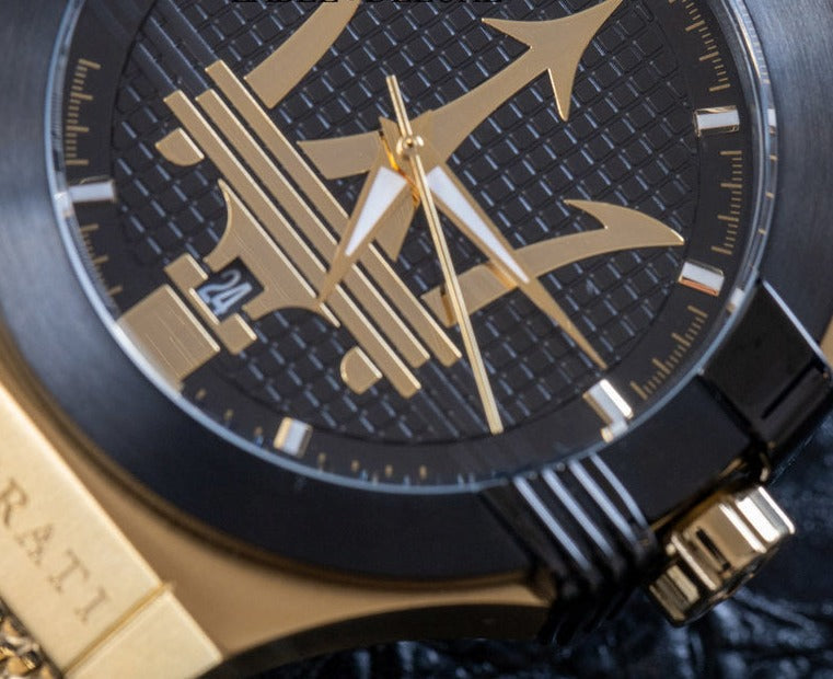 Maserati Potenza Quartz Black Dial Gold Mesh Bracelet Watch For Men - R8853108006 Buy Now By Maserati