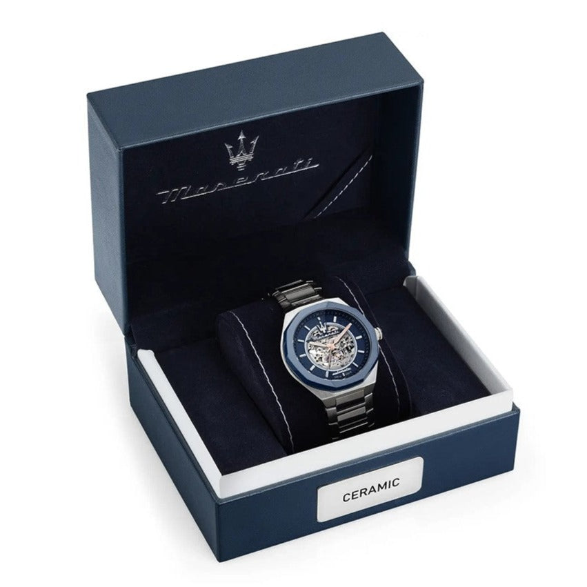 Maserati Stile Automatic Skeleton Silver Dial Silver Steel Strap Watch For Men - R8823142004 Buy Now By Maserati