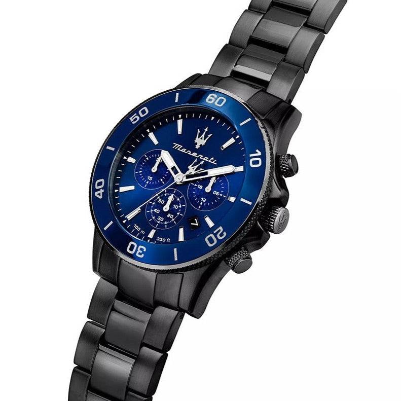 Maserati Competizione Chronograph Blue Dial Black Steel Strap Watch For Men - R8873600005 Buy Now By Maserati