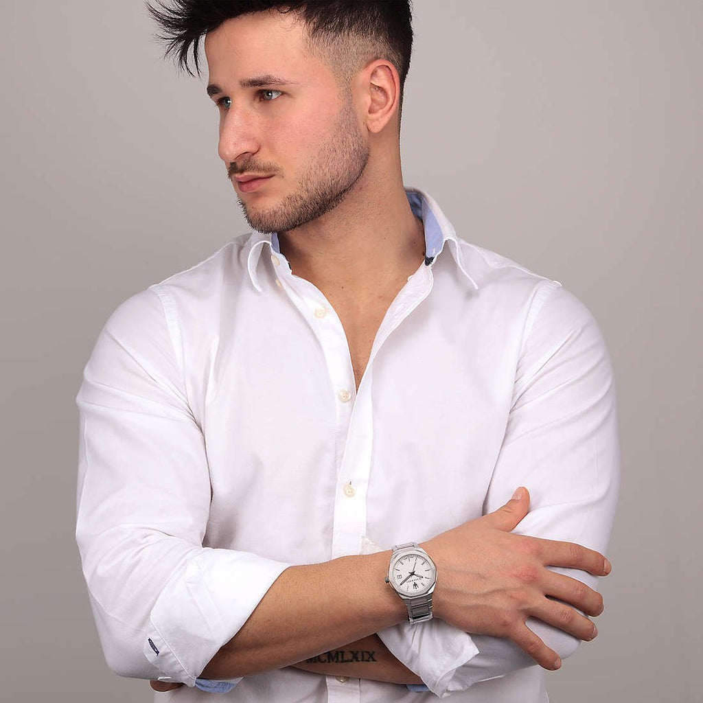 Maserati Stile 3H White Dial Silver Steel Strap Watch For Men - R8853142005 Buy Now By Maserati