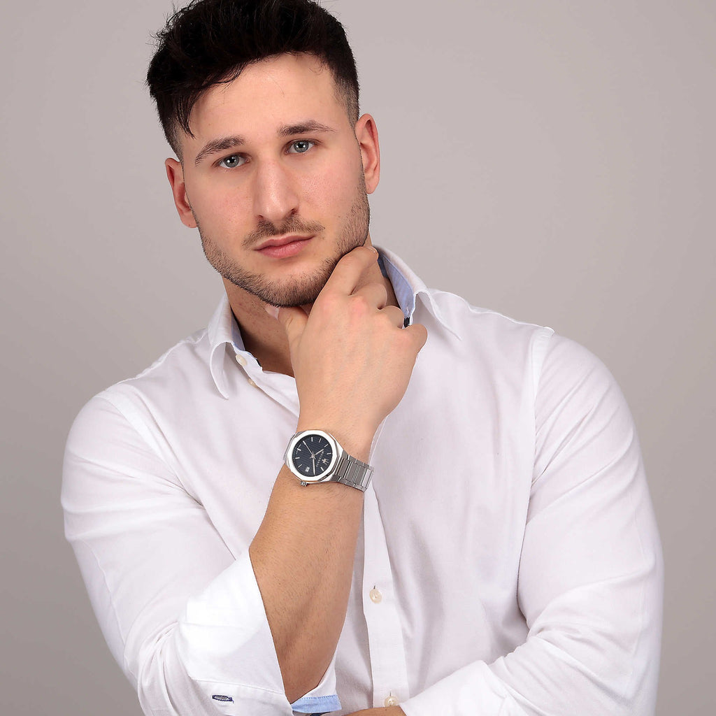 Maserati Stile Blue Dial Silver Steel Strap Watch For Men - R8853142006 Buy Now By Maserati