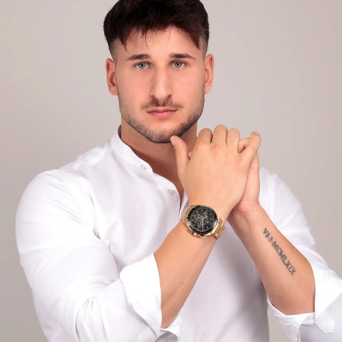 Maserati Traguardo Chronograph Black Dial Gold Steel Strap Watch For Men - R8873612041 Buy Now By Maserati