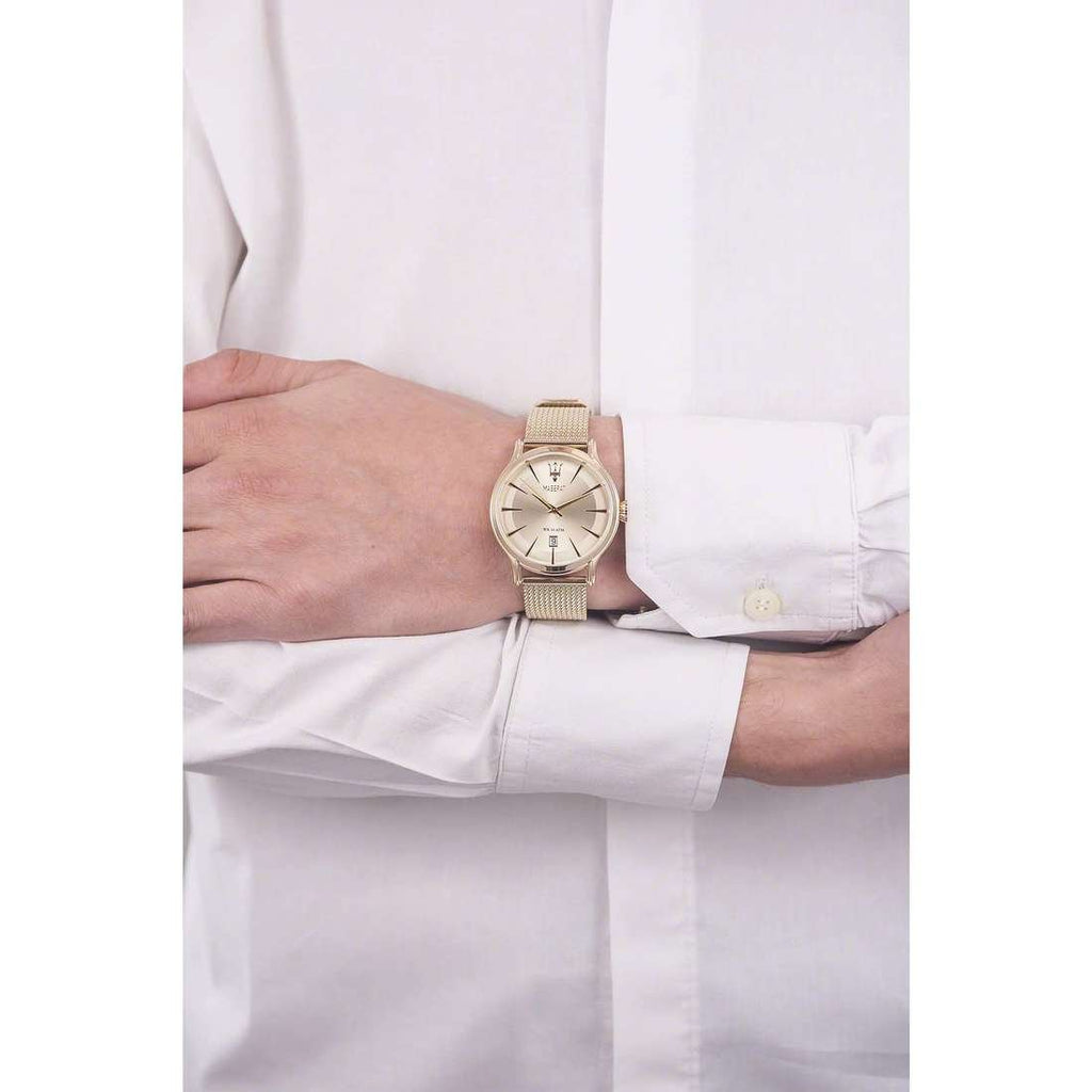 Maserati Epoca Golden Dial Golden Mesh Bracelet Watch For Men - R8853118003 Buy Now By Maserati