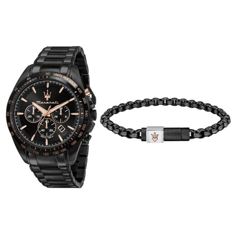 Maserati Traguardo Chronograph Black Dial Black Steel Strap Watch For Men - R8873612048 Buy Now By Maserati