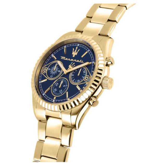 Maserati Competizione Chronograph Blue Dial Gold Steel Strap Watch For Men - R8853100026 Buy Now By Maserati