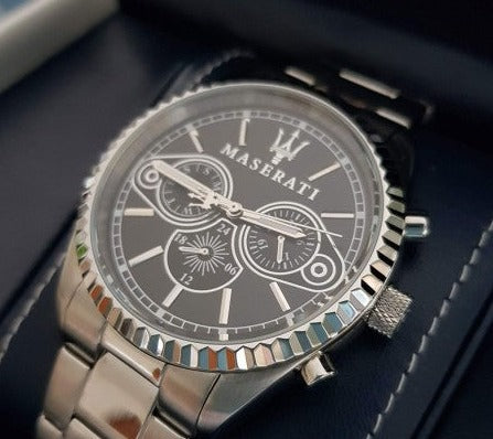 Maserati Competizione Chronograph Black Dial Silver Steel Strap Watch For Men - R8853100014 Buy Now By Maserati