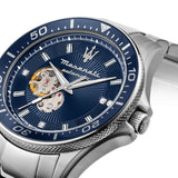 Maserati SFIDA Automatic Skeleton Blue Dial Silver Steel Strap Watch For Men - R8823140007 Buy Now By Maserati