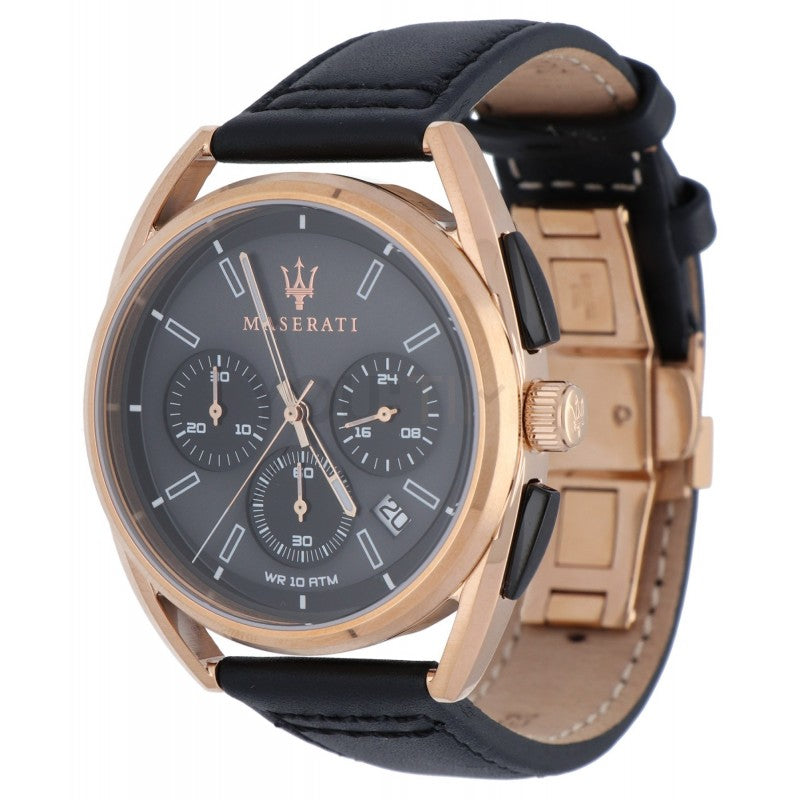 Maserati Trimarano Chronograph Black Dial Leather Strap Watch For Men - R8871632002 Buy Now By Maserati