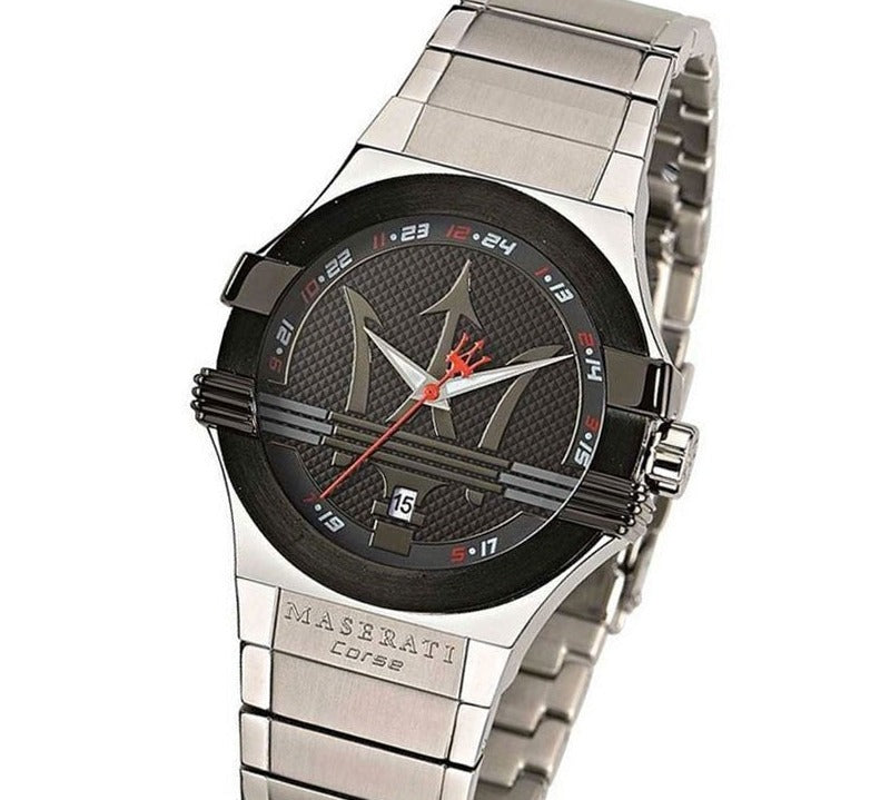 Maserati Potenza Black Dial Silver Steel Strap Watch For Men - R8853108001 Buy Now By Maserati