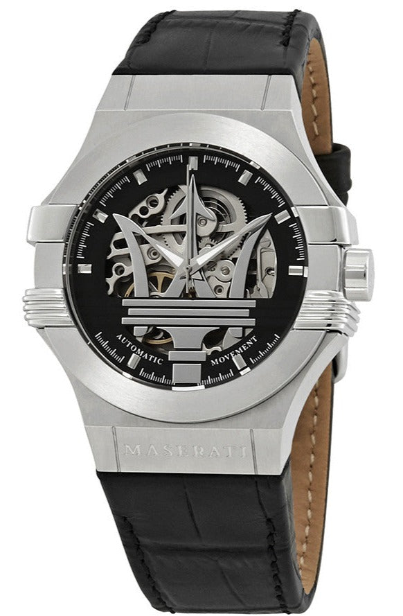Maserati Potenza Automatic Black Dial Black Leather Strap Watch For Men - R8821108001 Buy Now By Maserati