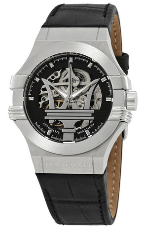 Maserati Potenza Automatic Black Dial Black Leather Strap Watch For Men - R8821108001 Buy Now By Maserati