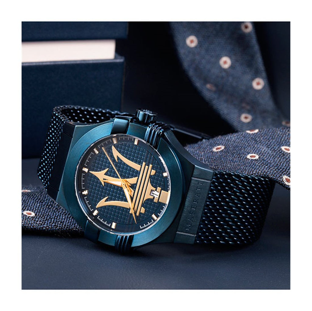 Maserati Potenza Blue Dial Edition 42mm Mesh Bracelet Watch For Men - R8853108008 Buy Now By Maserati