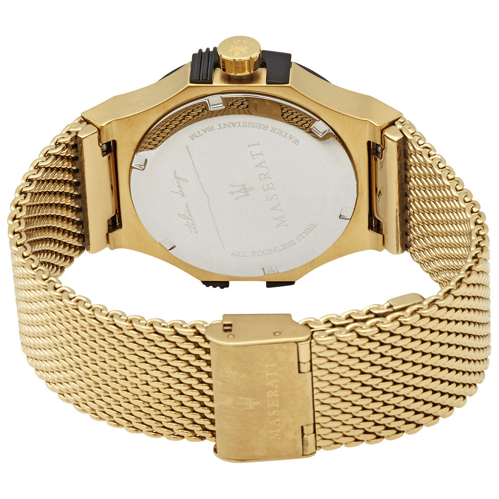 Maserati Potenza Quartz Black Dial Gold Mesh Bracelet Watch For Men - R8853108006 Buy Now By Maserati