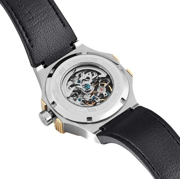 Maserati Potenza Automatic Skeleton Dial Black Leather Strap Watch For Men - R8821108011 Buy Now By Maserati