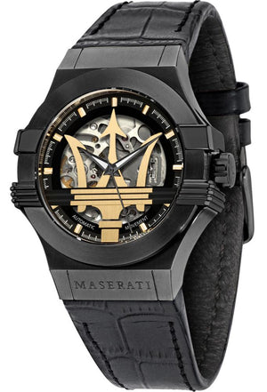 Maserati Potenza Automatic Black Dial Black Leather Strap Watch For Men - R8821108036 Buy Now By Maserati