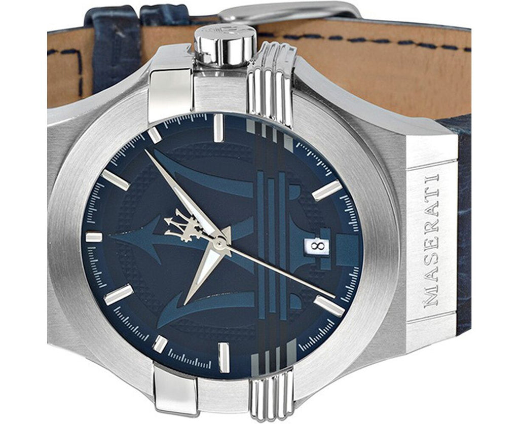 Maserati Potenza Blue Dial Blue Leather Strap Watch For Men - R8851108015 Buy Now By Maserati