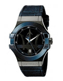 Maserati Potenza Black Dial 42mm Blue Leather Strap Watch For Men - R8851108007 Buy Now By Maserati
