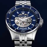 Maserati SFIDA Automatic Skeleton Blue Dial Silver Steel Strap Watch For Men - R882314001 Buy Now By Maserati
