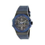 Maserati Potenza Black Dial 42mm Blue Leather Strap Watch For Men - R8851108007 Buy Now By Maserati